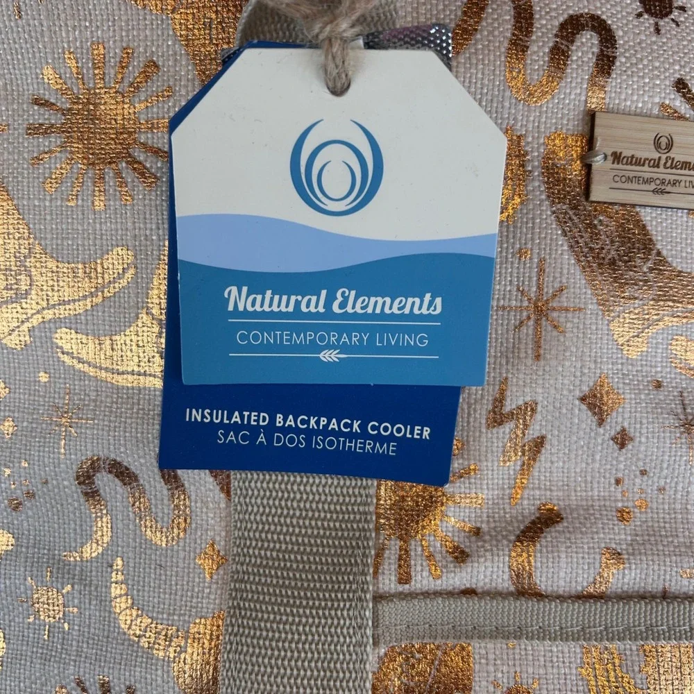 Natural Elements Insulated‎ Backpack Cooler Bag Western Cowgirl Boots New NWT